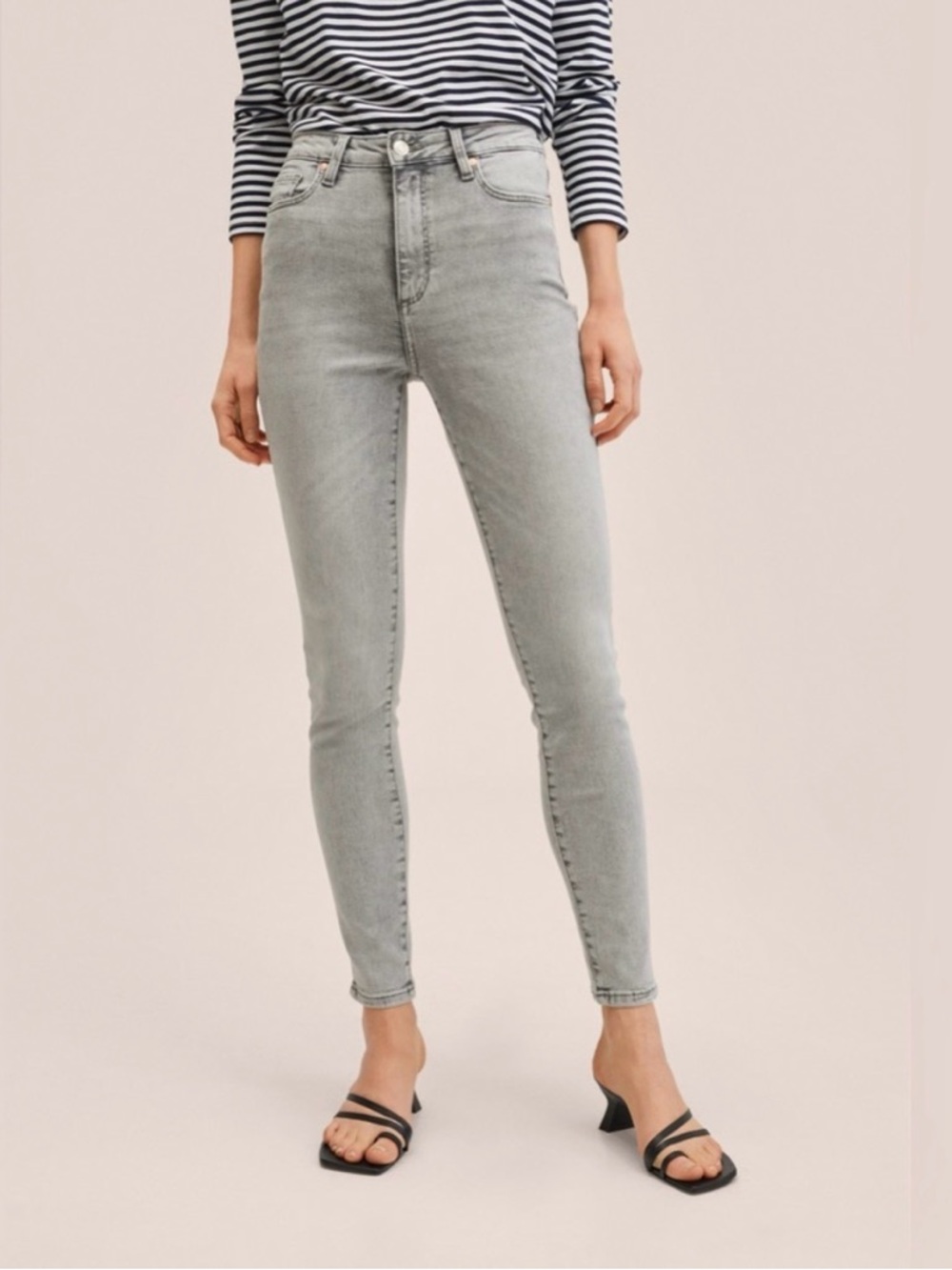 Mango Denim Light Gray Elektra Skinny Jeggings